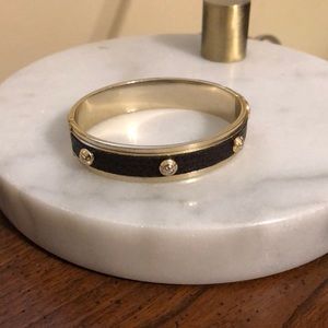 Henri Bendel gold, dark brown leather bracelet